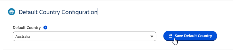 Configure Default Country