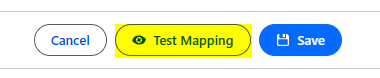 The Test Mapping button highlighted next to Cancel and Save